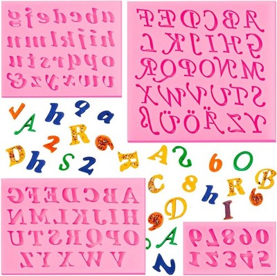 4 Pcs Silicone Letter s Uppercase Lowercase Letter and 0-9