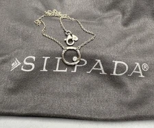 Silpada Orbiting Moon Necklace N2290 CZ 925 Sterling Silver 16.25” Minimalist