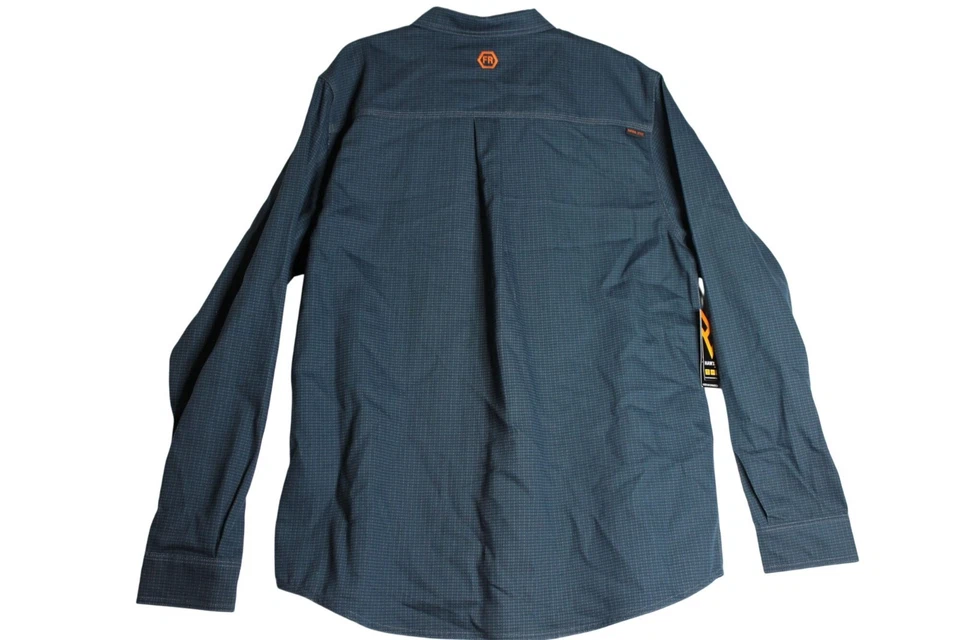 HAWX FR Work Gear L/S Button Down Blue Geometric Work Shirt Mens Large - Image 4 of 4