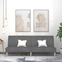 Schlafsofa 2-Sitzer Stoff Hellgrau Mit Bettfunktion Klappbar