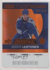 2021 Credentials 2020-21 Debut Ticket Access Orange /149 Mikko Lehtonen #55 a3q