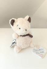 Peluche/Doudou Ours/Ourson Blanc Marron 17cm Les P'tites Douceurs  Globe Trotoys
