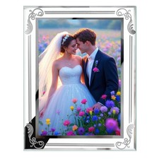Glass Photo Frames Picture Frame 5x7 High Definition Silver Vertical and Hori...