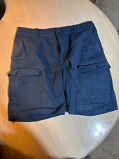 IZOD MENS SHORTS Cargo-Saltwater Blue-Khaki Size 32 Classic