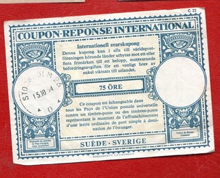 1954 Sweden 75 Ore Coupon Response International