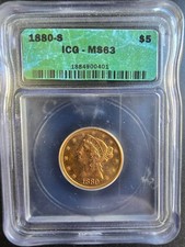 1880-S Liberty Head Gold $5 Half Eagle MS63 IGC
