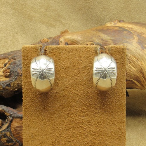 Sterling Silver Post Hoop Earrings