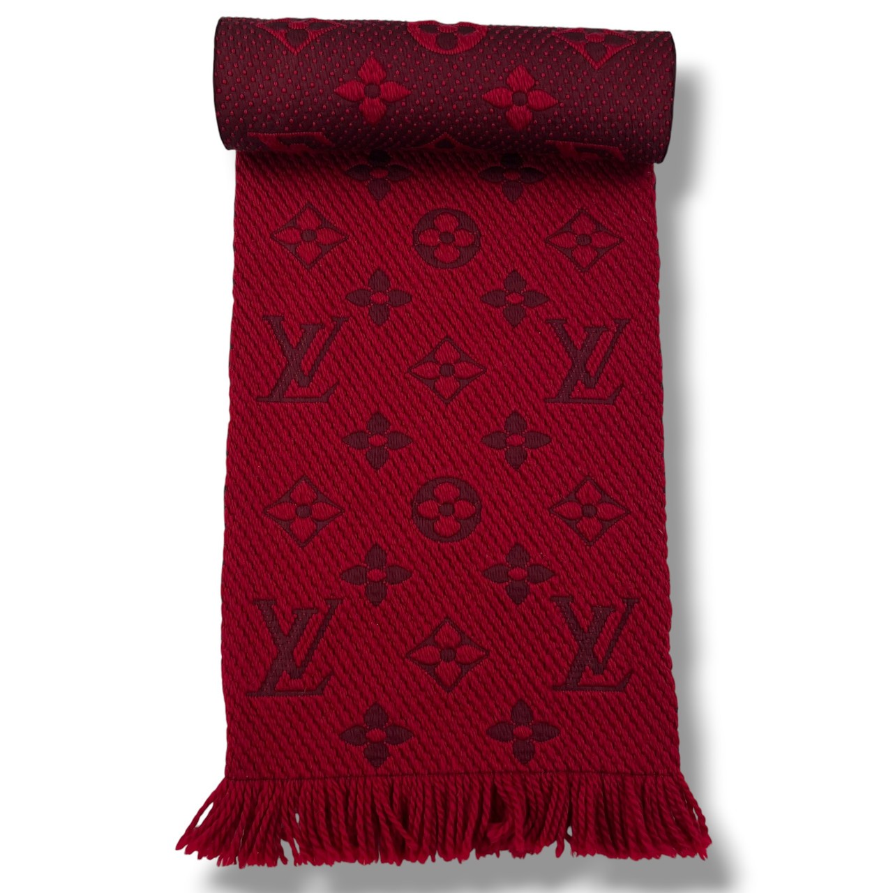 Louis Vuitton Red Monogram Logomania Scarf