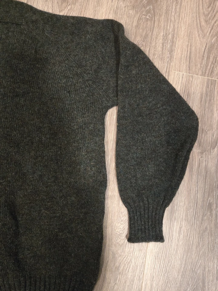Suéter De Colección Años 80 Lands End Shetland 100% Pura Lana Nueva XL Hecho en Inglaterra Verde Foto 4 de 4