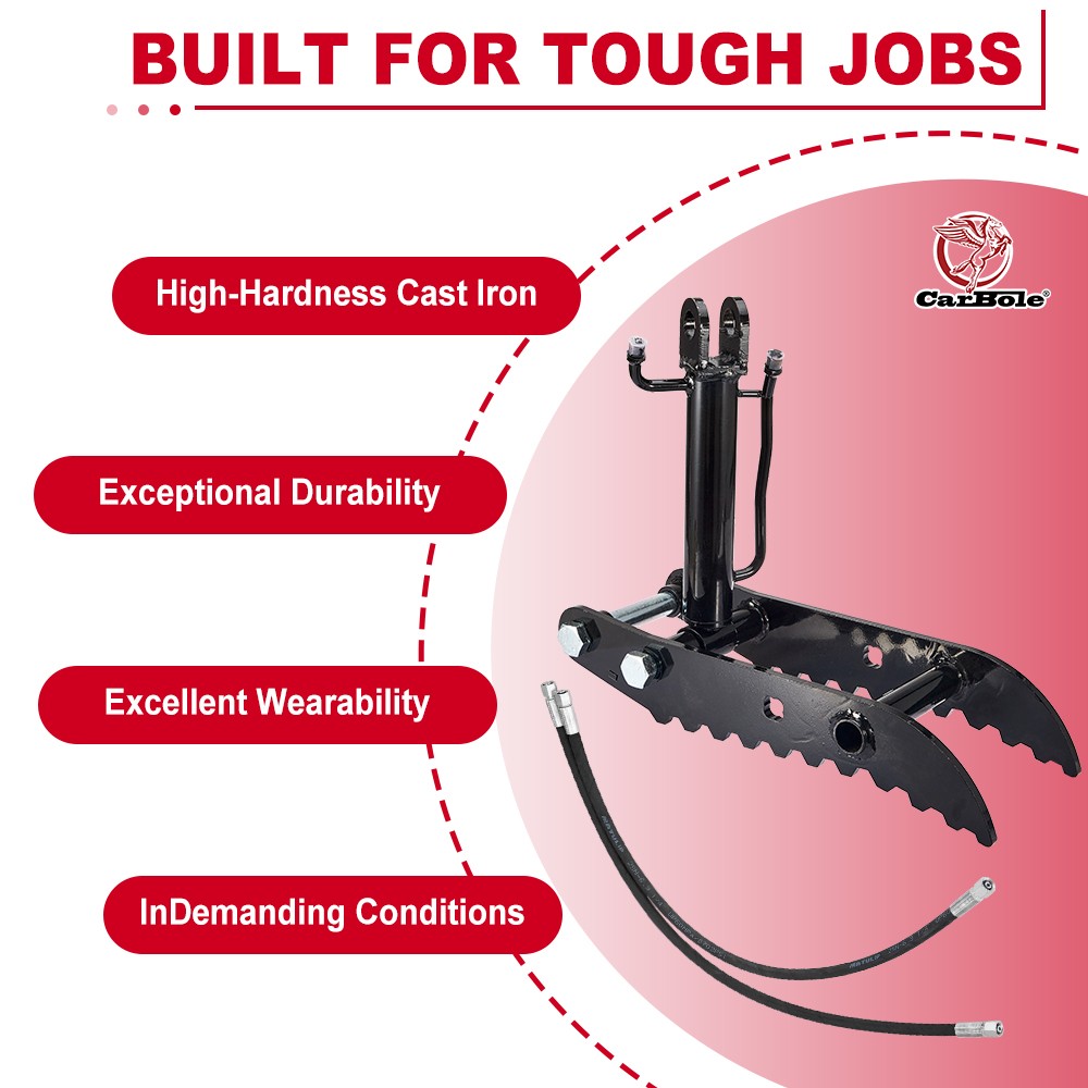 Hydraulic Thumb Clip Clamp For Mini Excavators Small Digger Attachment 3-Holes