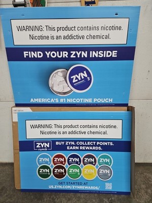10 Zyn Double Sided Plastic Signs 24'' X 32''  Advertising Brand New In Box