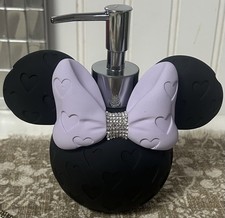 DISNEY MINNIE MOUSE Soap Lotion Dispenser Pump Black Purple Rhinestones New