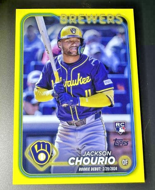 2024 Topps Update Series - Rookie Debut Jackson Chourio #US155 Yellow (RC)