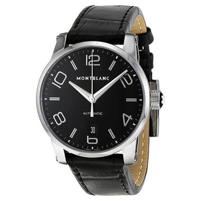 Montblanc Timewalker Black Dial Black Alligator Leather Automatic Men's Watch