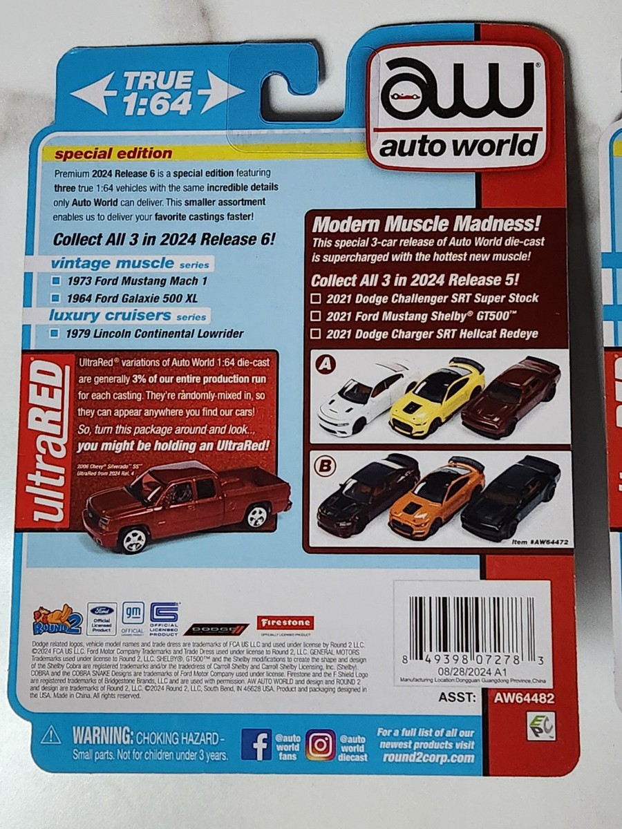 2025 Auto World Yellow & Blue 1964 Ford Galaxie 500 XL Release 6