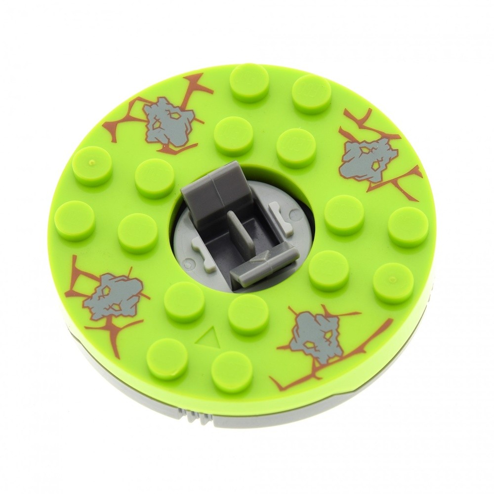 1x Lego Ninjago Spinner Round 6x6x1 Lime Green Brick Head 4612287 92549c06pb01