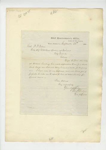 1864 Civil War Quartermaster Letter – Army of the James VA – George S. Dodge