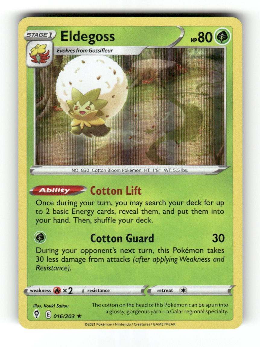 Eldegoss 016/203 Holo Rare SWSH07: Evolving Skies Pokemon Near Mint