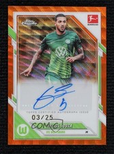 2025 Topps Chrome Bundesliga Orange Wave Refractor 3/25 Vinicius Souza Auto 0t9q