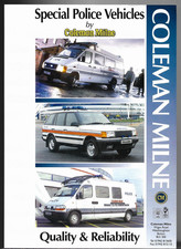Coleman Milne Special Police Vehicles Late 1990s UK Market Single Sheet Brochure