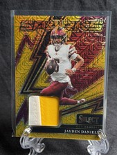 2025 Panini Select Jayden Daniels Sparks Gold Prizm 05/10 Jersey Match! 