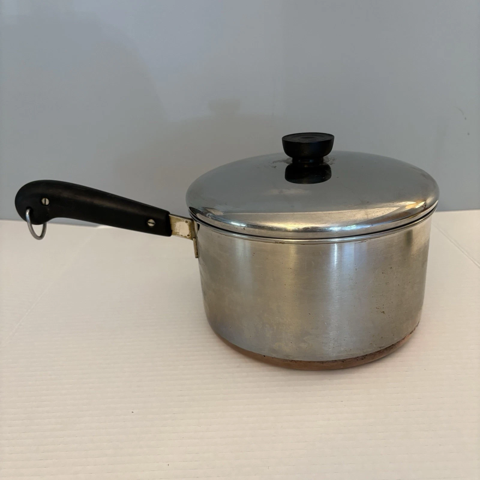Revere Ware 4 Qt Copper Clad Stainless Steel Sauce Pan With Lid Clinton Ill USA