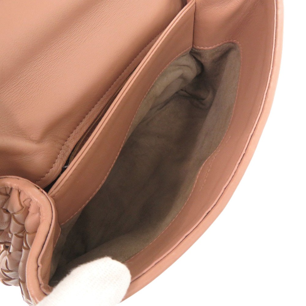AUTHENTIC BOTTEGAVENETA Olympia Intrecciato pink Leather Shoulder Bag thumbnail 7