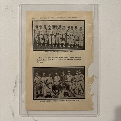 1912 Jayzee Louisville KY & Male High School Baseball Team Pictures Rare Antique