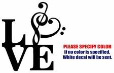 I Love Music Graphic Die Cut decal sticker Car Truck Boat Window Bumper Wall 6"