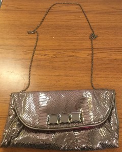 small silver clutch bag