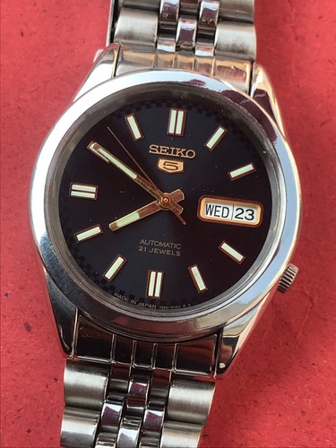 Vintage Seiko 5 Automatic 21 Jewels 7s26-00X0 Day/Date Japan Men's Watch - 第 8/17 張圖片