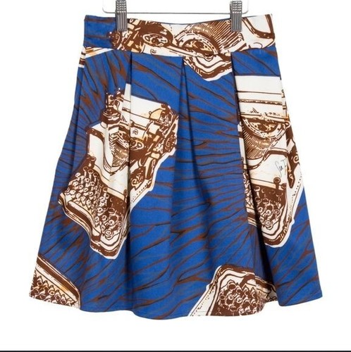 Stella Jean Girls Retro Typewriter Prints Pleat Full Skirts Kids Size 10 - Picture 1 of 8