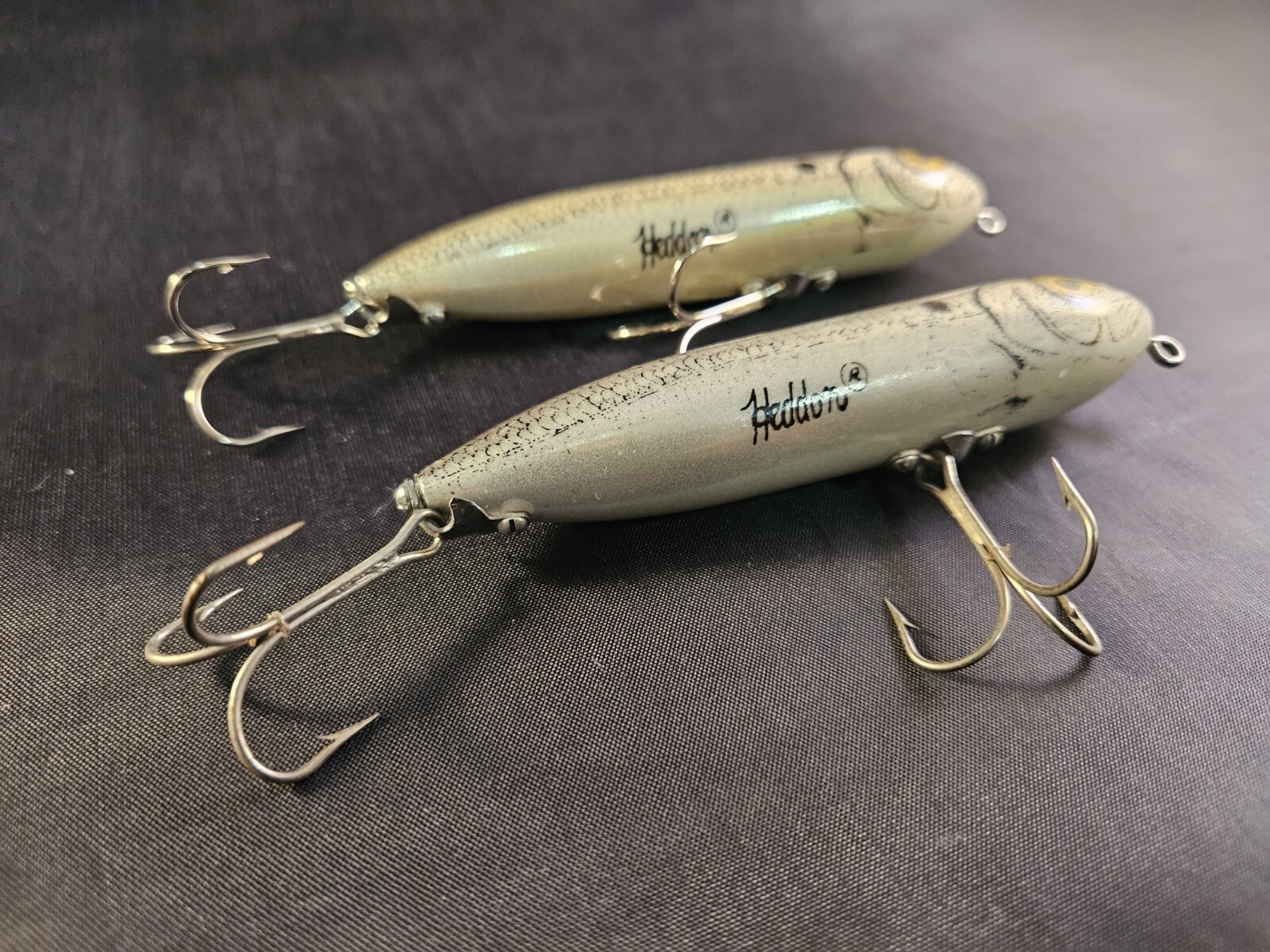 Lot of 2 Heddon Zara Spook Topwater Fishing Lures. GBSD GFinish Shad
