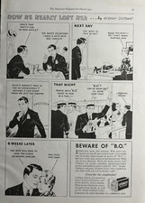 1932 Lifebuoy Health Soap Beware B O Lost Her Cartoon Cambridge Mass VTG Ad