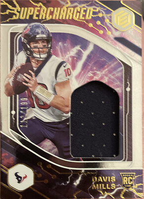 2021 Elements DAVIS MILLS RC SUPERCHARGED JUMBO PATCH Rookie # d 113/199 Texans!