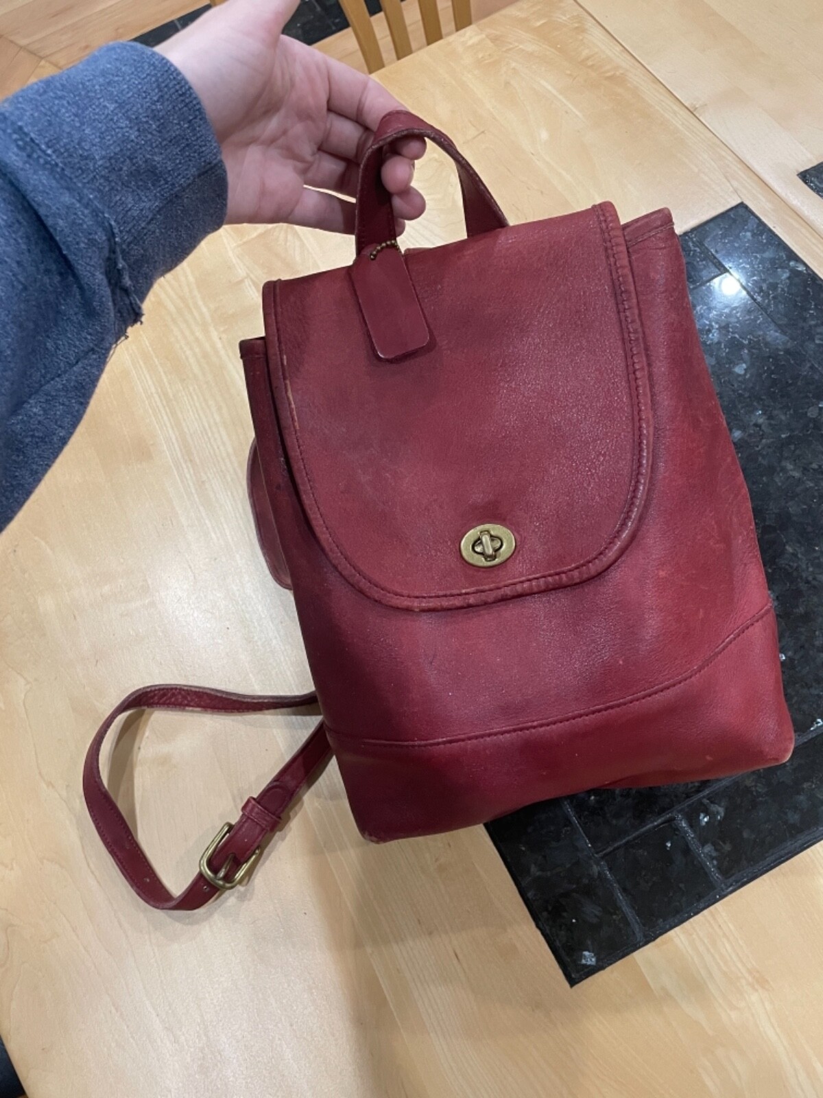 COACH Vintage Large Daypack Backpack Red Leather 9791 eBay