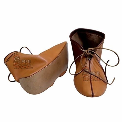 Par de botas con cordones de cuero vikingo de cuero encaje bota par de calzado nuevo - Imagen 9 de 9
