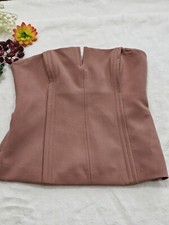 ZARA Women's SEAMED BUSTIER TOP Beige-pink SIZE XS 7563/061