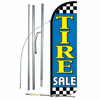Tire Sale Flag Flutter Feather Banner Swooper Extra Wide Windless Bundle Kit