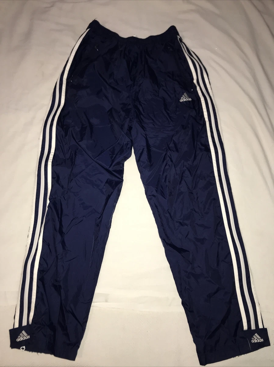 Vintage Adidas Men's Size Large Break Away Track Pants Blue/White RN88387