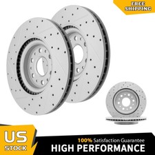345mm Front & 315mm Rear Drilled Disc Rotors for Buick Enclave Cadillac XT6 XT5