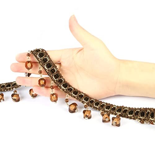 6.5 Yard Handmadeed Hanging Tassel Pendant Fringe Trim Fabric Bead dark