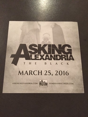 Asking Alexandria The Black raro adesivo promozionale negozio di dischi alternativo alt rock - Foto 6 di 7