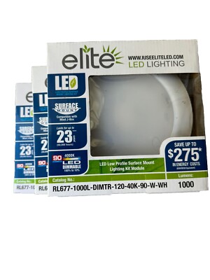 Elite RL677-850L-DIMTR-120-40k-90 W-WH 6'' Surface Mount LED Module (1000k)