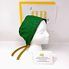 St. Patrick's Day Green w/Gold Clover Unisex Skull/Chemo Surgical Scrub Hat/Cap