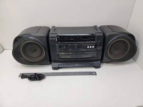 FISHER BOOMBOX PH-W3300 Vintage 90's WORKS GOOD BOTH CASSETTES