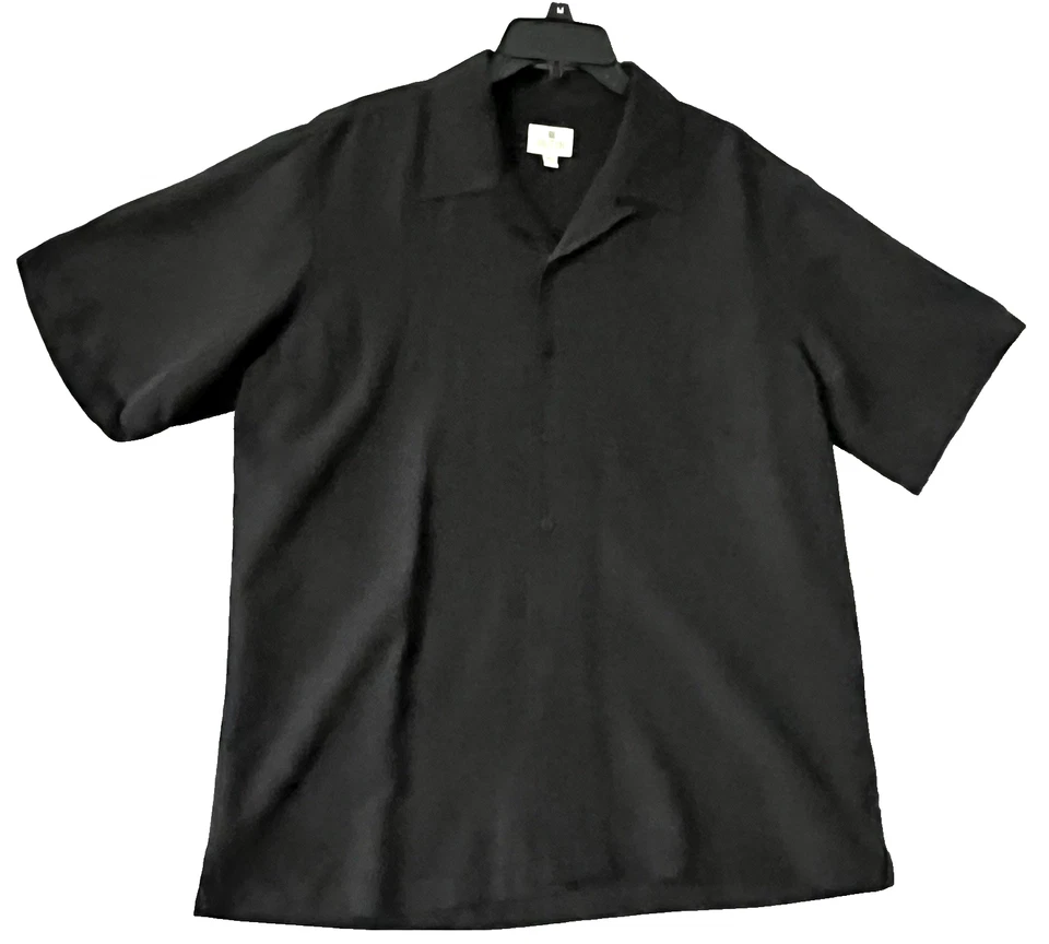 Solitude Hawaiian Men's Shirt Tropical Bliss  Embroidered Parrot  Black Size L - Image 2 of 4