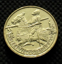 COIN OF POLAND - HISTORY OF POLISH CAVALRY XV CENTURY MOUNTED KNIGHT (UNC)