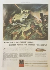 1943 General Motors Diesel Power Vintage Ad more power for tanks today
