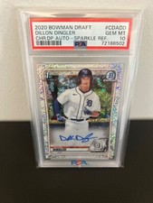 2020 Bowman Draft Chrome DP Auto Sparkle Ref Dillon Dingler PSA 10 11/71